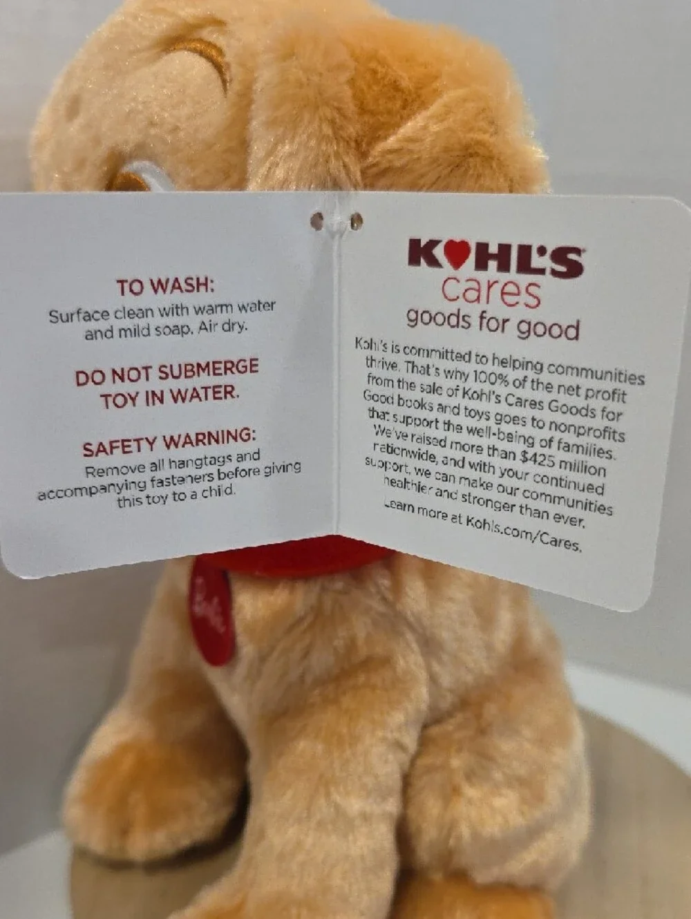 Mattel 80 Barbie Tan Plush Puppy with Red Collar By Kohl's Cares NWT